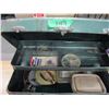 Image 1 : ESTATE:  BOX C/W OLD TACKLE BOX, SCREEN, ETC