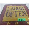 Image 1 : ESTATE:  "LAUGH OFTEN" 14" METAL SIGN