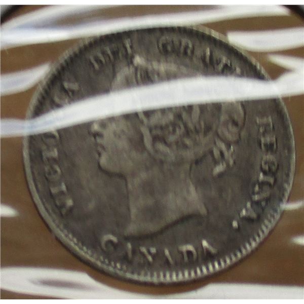 1901EF CANADA VICTORIAN SILVER FIVE CENT COIN