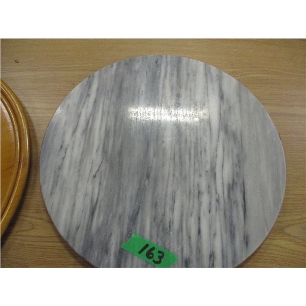 ESTATE:  WOOD PLATTER &  MARBLE PLATTER