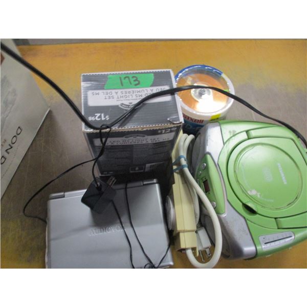 ESTATE:  BOX C/W RADIO, EXTENSION BAR, LED LIGHTS, ETC