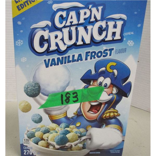 FREIGHT DAMAGE (AS IS):  CAPTAIN CRUNCH VANILLA FROST FLAVOR CEREAL (270G) - BOX
