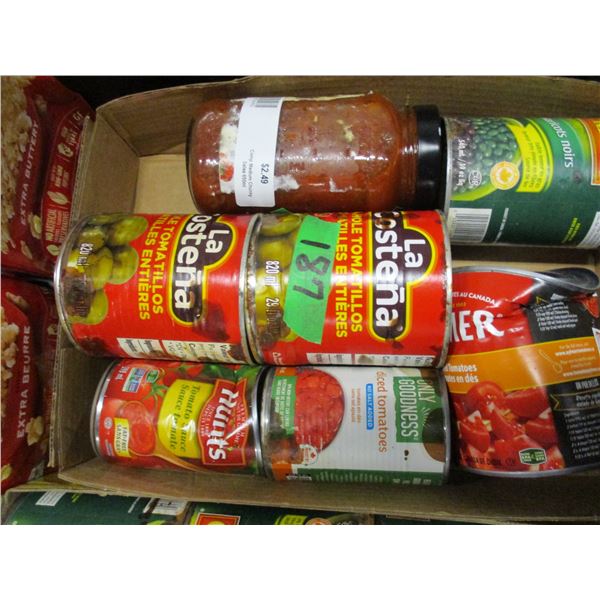 FREIGHT DAMAGE (AS IS):  FLAT C/W TOMATOES, SAUCE, ETC