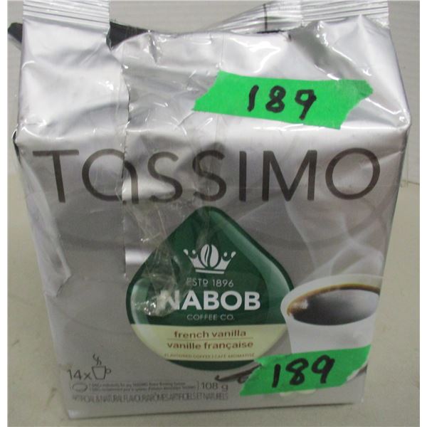 FREIGHT DAMAGE (AS IS):  NABOB FRENCH VANILLA TASSIMO COFFEE (108G) - BAG
