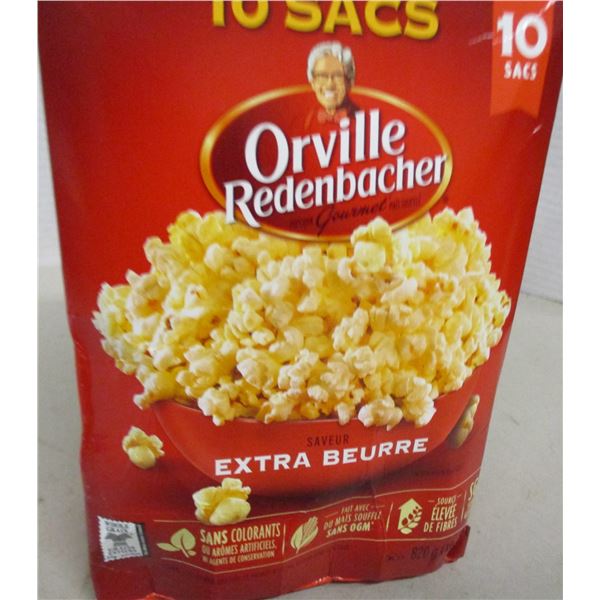 FREIGHT DAMAGE (AS IS):  ORVILLE REDEBAKER BUTTER FLAVOR POPCORN (10 PACKS) - BOX