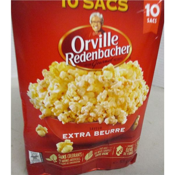 FREIGHT DAMAGE (AS IS):  ORVILLE REDEBAKER BUTTER FLAVOR POPCORN (10 PACKS) - BOX