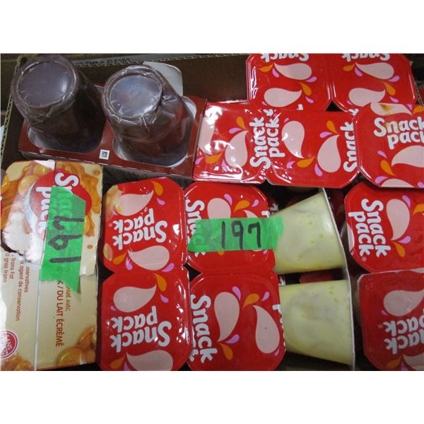 FREIGHT DAMAGE (AS IS):  FLAT C/W ASSORTED SNACK PACK PUDDINGS