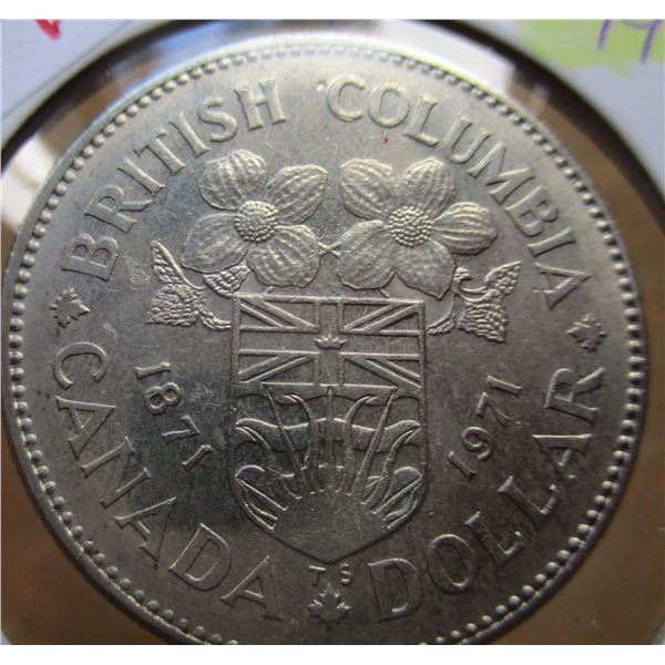 1871 - 1971 BRITISH COLUMBIA DOLLAR