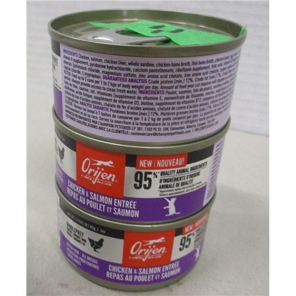 NEW:  ORIJEN CHICKEN & SALMON ENTRÉE CAT FOOD (3 CANS X 85G)
