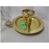 Image 3 : ESTATE:  GLASS DECANTER & BRASS ORNAMENT