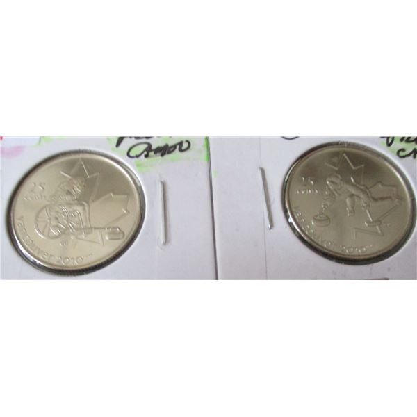 2000 SET PROOF WHEEL CHAIR CURLING CANADA QUARTERS