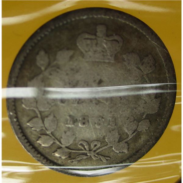 1891 CANADA VICTORIAN SILVER FIVE CENT