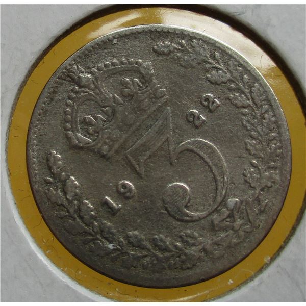 1922 UNITED KINGDOM SILVER 3 PENCE