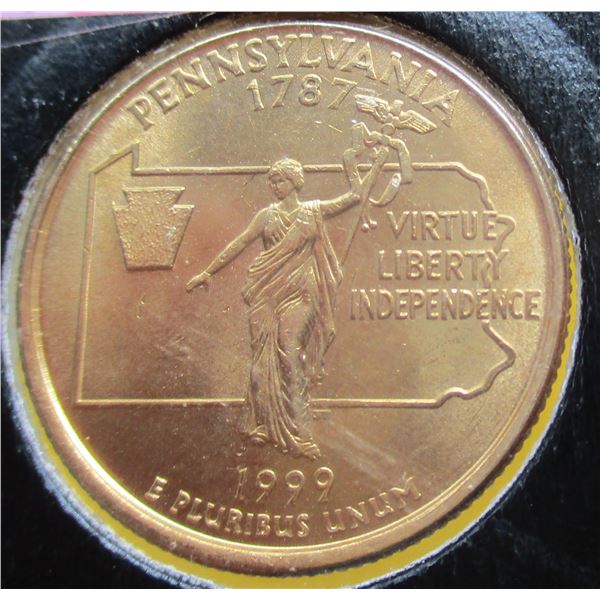 1787 - 1999 PROOF CAMEO PENNSYLVANIA USA QUARTER
