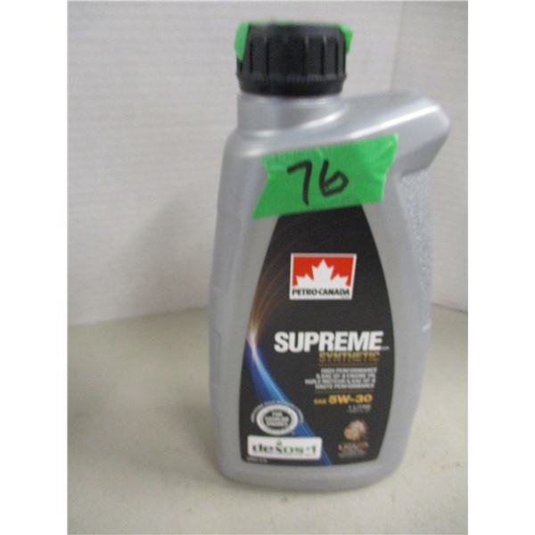 NEW:  PETRO CANADA 5W30 SUPREME SYNTHETIC MOTOR OIL (1L)