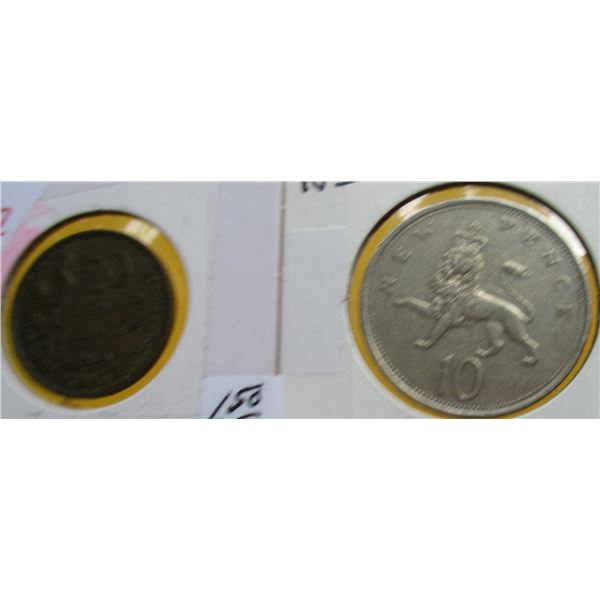 1950 20 FRANCS & 10 NEW PENCE