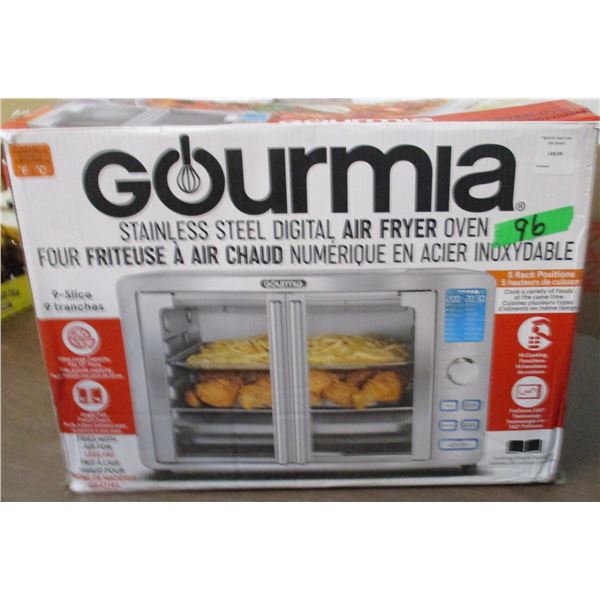 STORE RETURN (AS IS):  GOURMIA STAINLESS STEEL DIGITAL AIR FRYER & OVEN