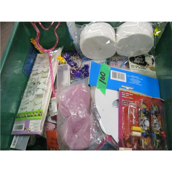 TRAY C/W ASSORTED CRAFT SUPPLIES