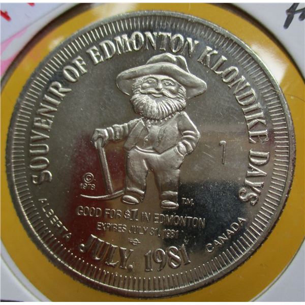 1981 PROOF LAST OF KLONDIKE DOLLAR COIN