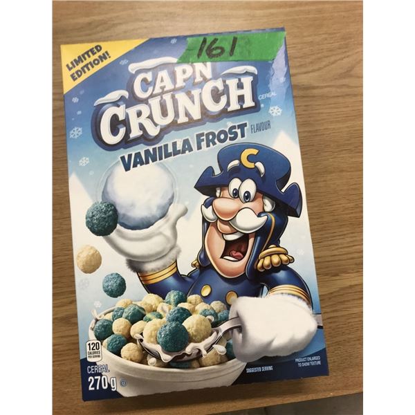 FREIGHT DAMAGE (AS IS):  CAPTAIN CRUNCH VANILLA FROST FLAVOR CEREAL (270G) - BOX