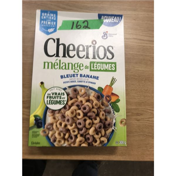 SHELF PULLS (AS IS):  CHEERIOS VEGGIE BLEND BLUEBERRY BANANA CEREAL (300G) - BOX