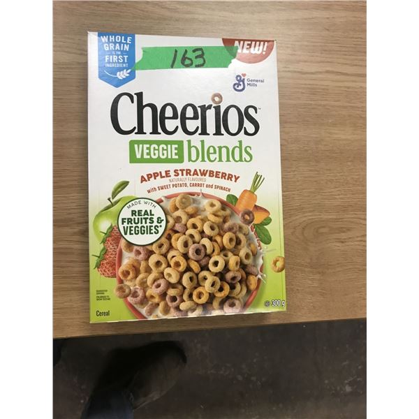 SHELF PULLS (AS IS):  CHEERIOS VEGGIE BLEND APPLE STRAWBERRY CEREAL (300G) - BOX