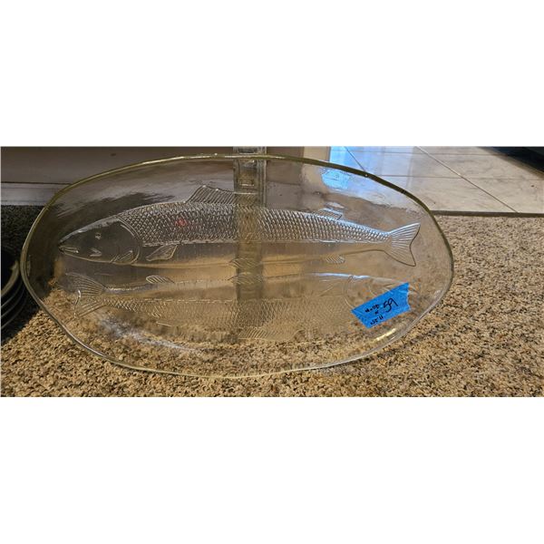 Oval Glass Serving Platter: Fish