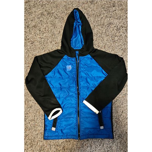 Youth Jacket with hood: Black/Blue Size 7-8 (Fall/Winter)