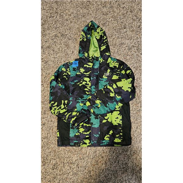 Youth Jacket with Hood: Green/Black size 10 - 12 (Winter)