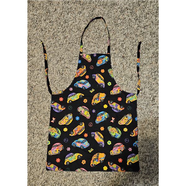 Youth Cooking Apron with Mini Beetle Bug Car design
