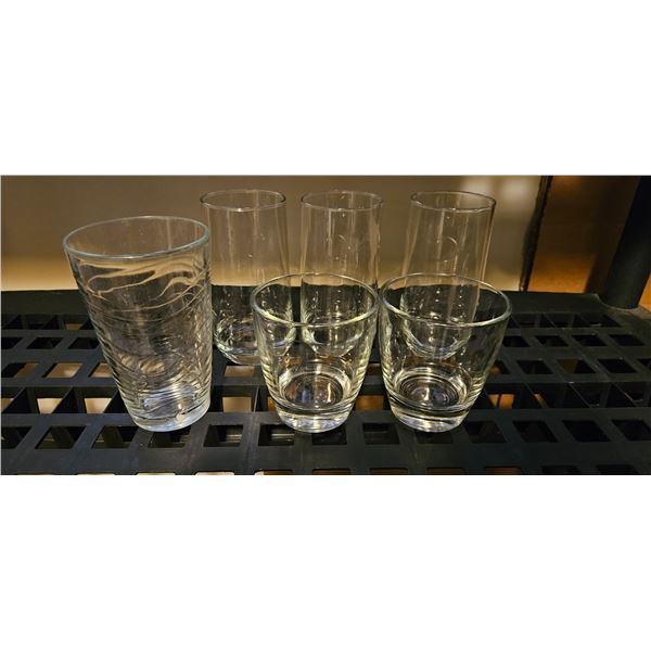 6 Drinking Glasses (4 tall, 2 short)