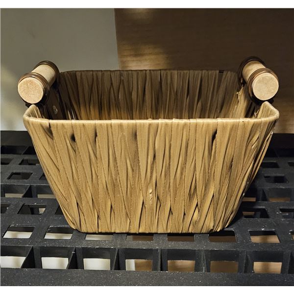 Brown Basket with wire mesh bottom