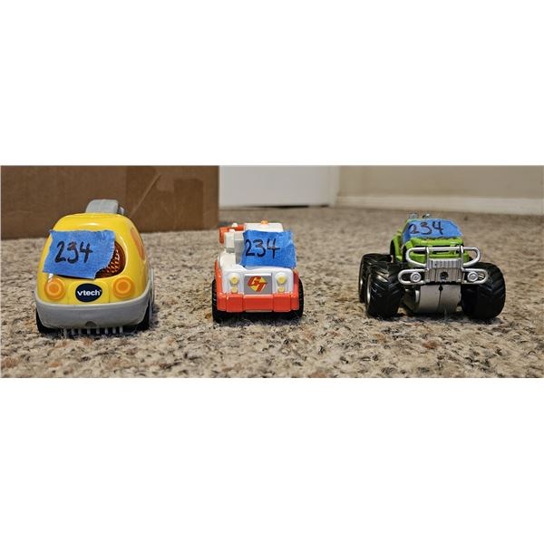 Toy Truck - 2 crane truck and a mini monster truck