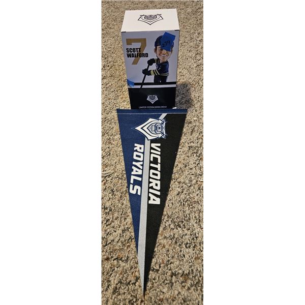 Royals Hockey - Scott Walford # 7 Collectable and a flag
