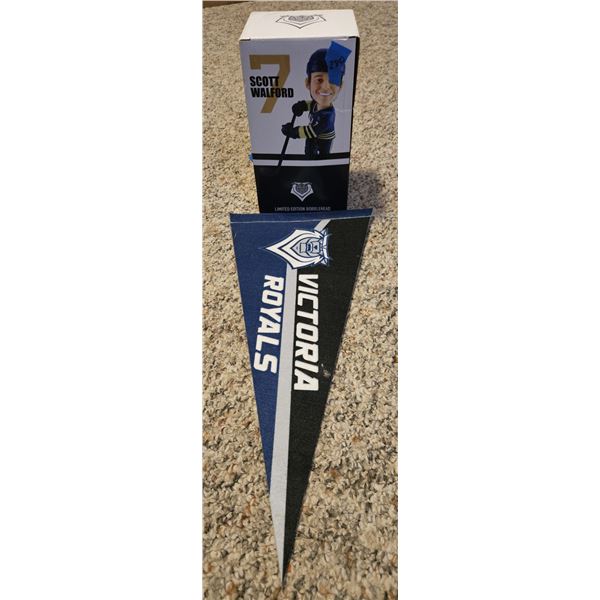 Royals Hockey - Scott Walford # 7 Collectable and a flag