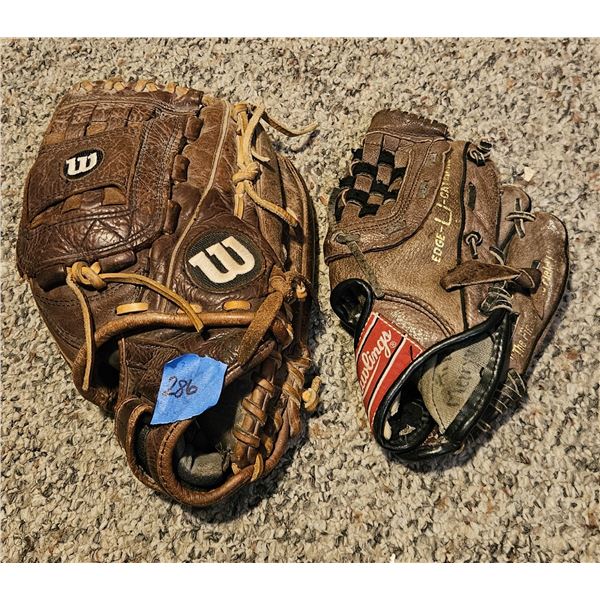 Baseball Gloves: Right Handed Adult and Youth