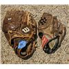 Image 1 : Baseball Gloves: Right Handed Adult and Youth