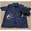 Image 1 : Halloween Costume Youth: Police Shirt, Hat and Cuffs - Size Small