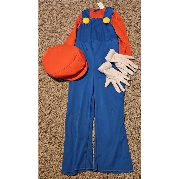 Halloween Costume Youth: Super Mario Suit, Hat, Gloves Size 7+