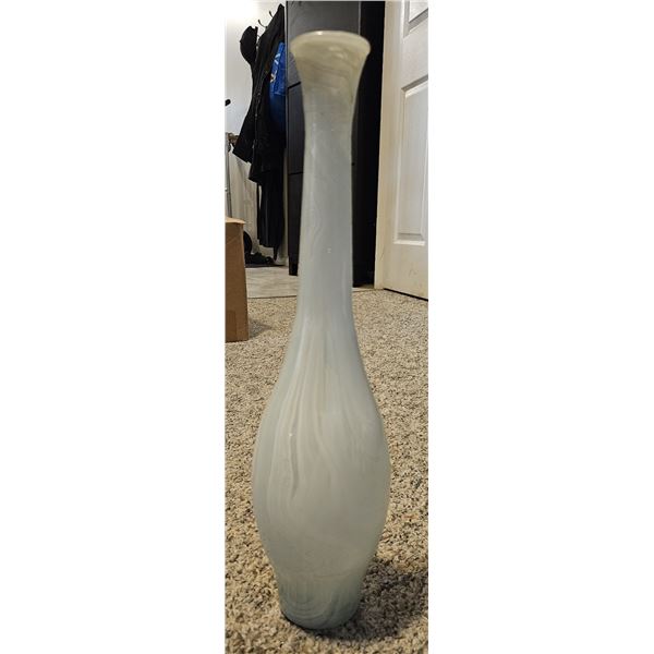 Frosted Glass Vase - Tall narrow neck