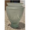 Image 1 : Frosted Glass Vase - Short wide vase with a larger opening