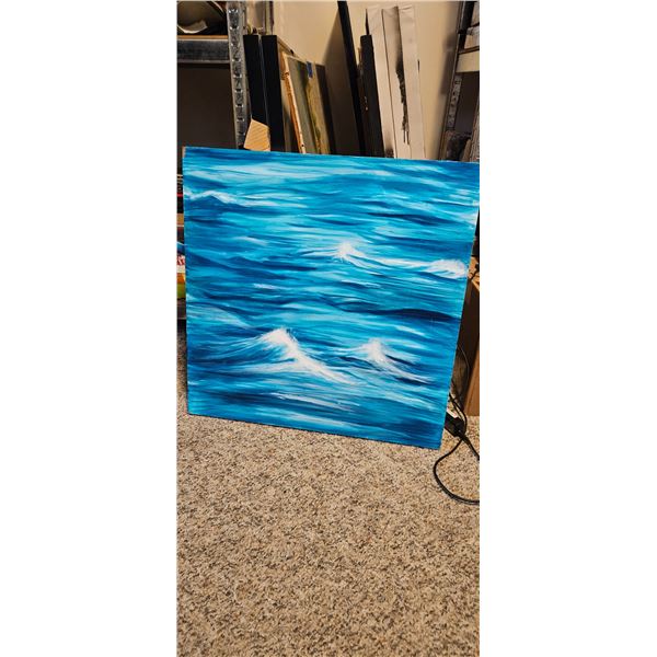 Wood Wall Hanging Picture - Waves