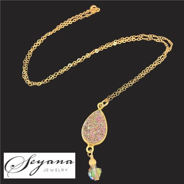 18" Gold-Filled Chain with Quartz Druzy Pendant