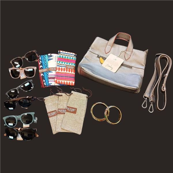 Handbag, Assorted Sunglasses, Bangle Package