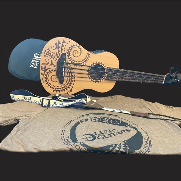 Luna Mahogany Bass Ukulele Pack