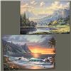 Image 1 : Two Autographed Stretched Canvas Art