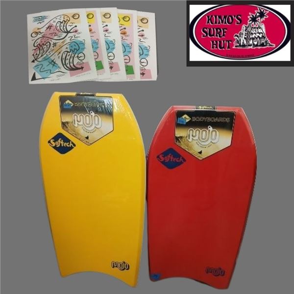 Two Mojo Bodyboards 42" &  40" + Five "Surf Lines" Prints