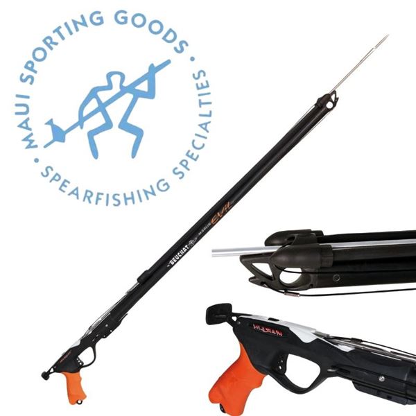 Beuchat Marlin Evil 110 Speargun with five Ikelite Velcro Mask Strap Covers