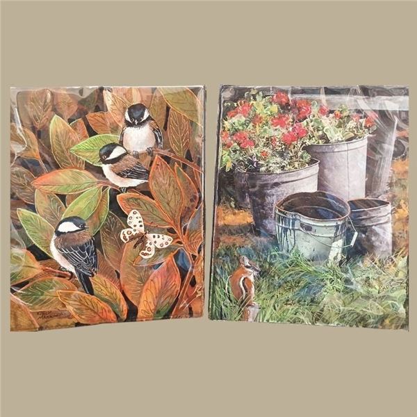 Two Handpainted Nature’s Beauty 8" x 5" Art