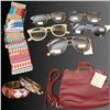 Image 1 : Burgundy Bag, Bangles, and Blue Planet Eyewear with + 1.5 Prescription